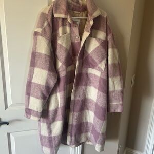 Abercrombie & Fitch Purple and Cream Teddy Jacket